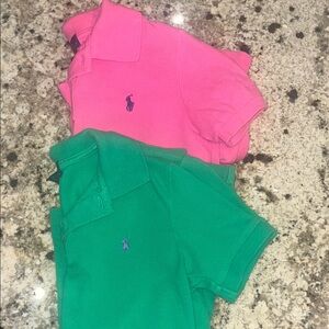 Ralph Lauren Kids Polo Shirts in Pink and Green